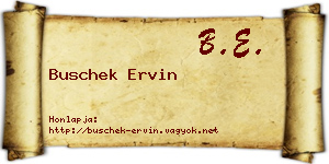 Buschek Ervin névjegykártya